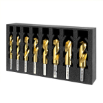 8PC 3/16,1/4,5/16,3/8,27/64,7/16,1/2,9/16" Versadrive HSS 8% Cobalt Drill Bit