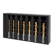 7PC #7,1/4,#F,5/16,3/8,27/64,1/2inch Versadrive HSS 8% Cobalt Drill Bit