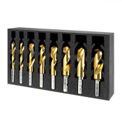 8PC 3/16,1/4,5/16,3/8,27/64,7/16,1/2,9/16inch Versadrive HSS 8% Cobalt Drill Bit