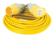 25m Extension Lead - 16A -  2.5mm Cable - Yellow