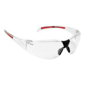 Stealth™ 8000 Safety Specs - Clear K&N Anti-scratch/Anti-mist Lenses - Clear / Red Frames