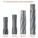 Tungsten Carbide Tipped (TCT) Broach Cutters For Mag Drills 12-200mm Dia.