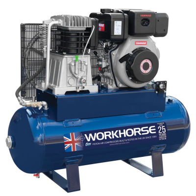 Workhorse Diesel Air Compressor 10HP 150L Electric/Start