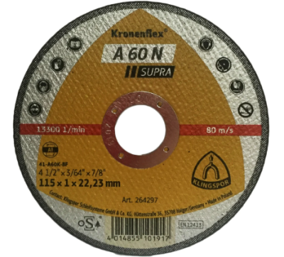 115mm x 1mm Klingspor  Aluminium Cutting Disc - A60N
