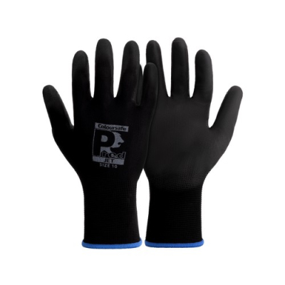 Coloursafe Pred Jet Black PU Coated Grippa Glove