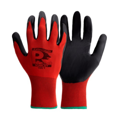 Coloursafe Pred Scarlet Red Smooth Nitrile Coated Grippa Glove