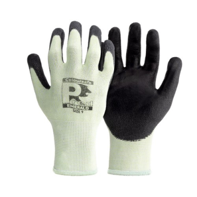 Coloursafe Predgreen Emerald PU Coated Glove Cut 5
