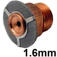 Tungsten Adapter w/Screens - Gas Saver Spares 1.6mm